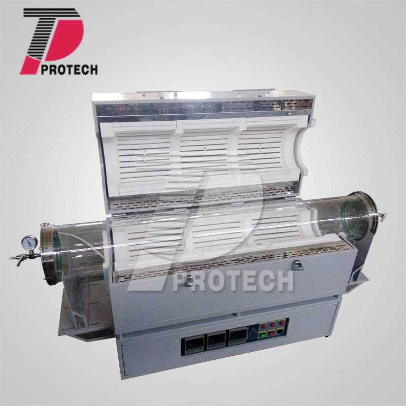 1200 degree three temperature zone tube vacuum furnace