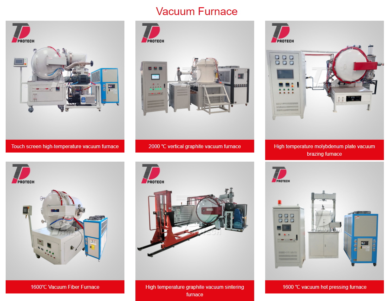 Various types of vacuum heat treatment furnaces (click on the picture to view more vacuum heat treatment furnaces)