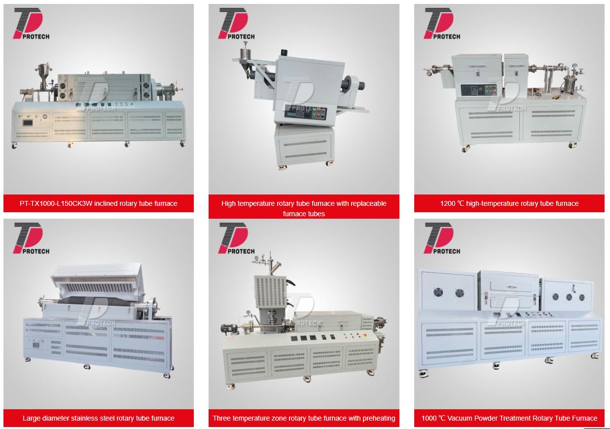 Various types of rotating pipe furnaces (click the picture to see more rotary tube furnace)
