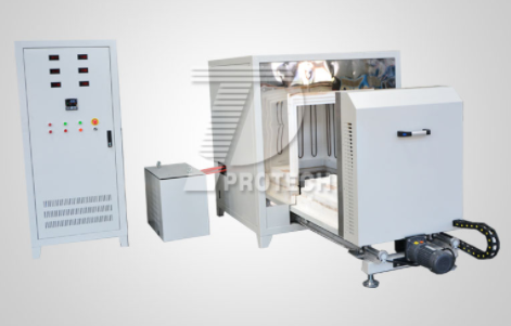 Industrial muffle furnace with trolley track (click on image to view product details)