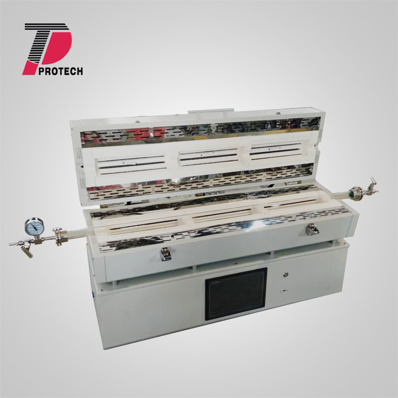 Touch screen three temperature zone tube furnace