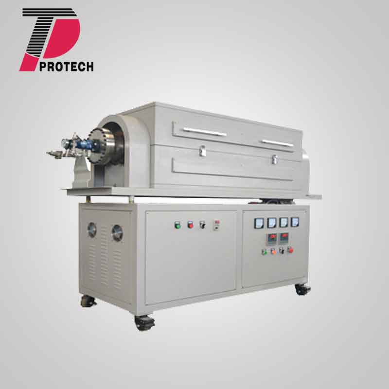 Double temperature zone rotating tube furnace
